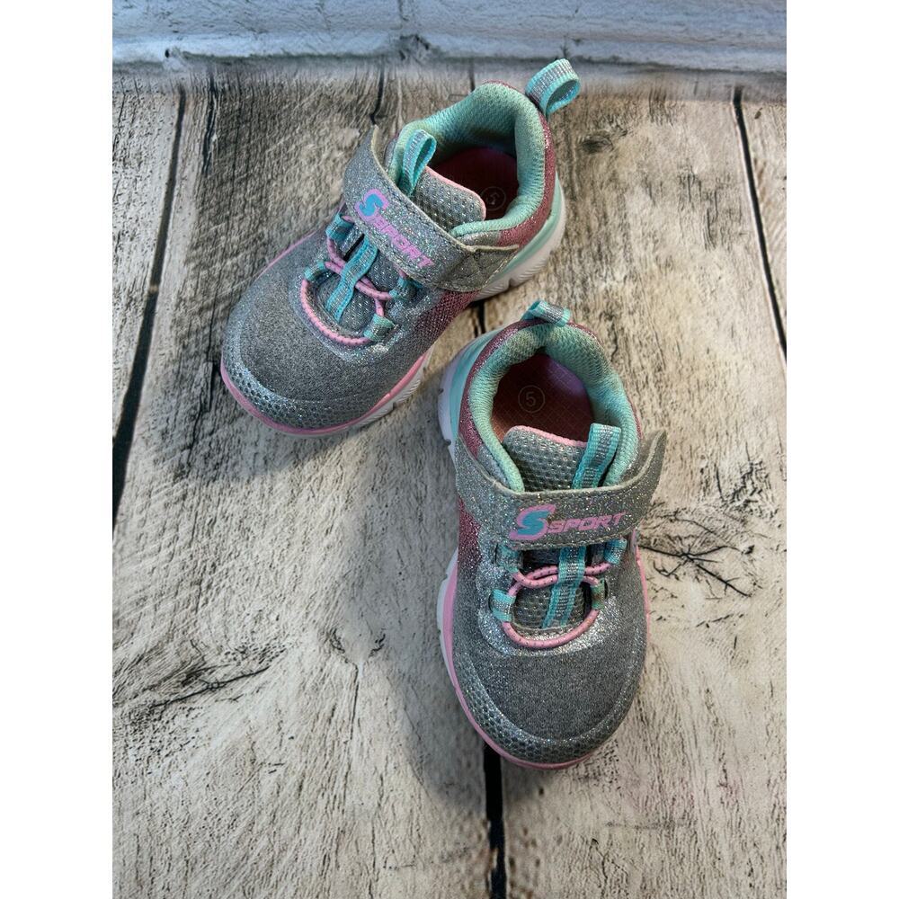 SKECHERS Girl’s S Sport Bethanie Glitter Sneakers / Size: Toddler 5